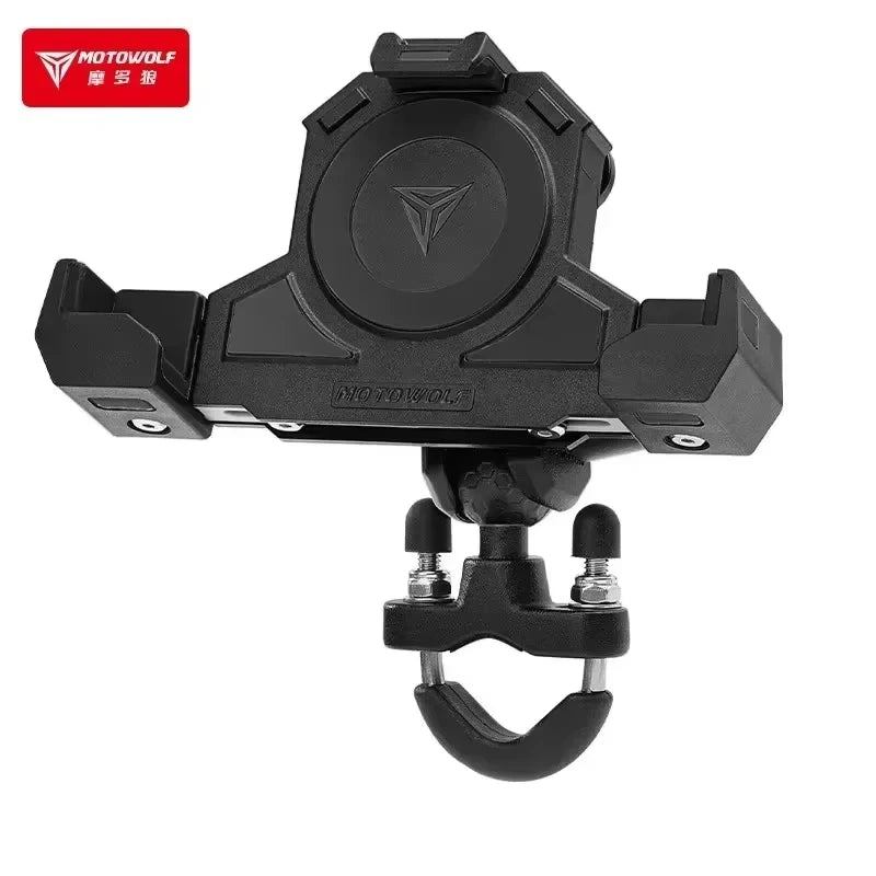 ជើងទ្រទូរសព្ទម៉ូតូ Motowolf រាងត្រីកោណ ដែលអាចស្រូបយកឆក់បាន ជើងទ្រសាកថ្មឥតខ្សែ USB សម្រាប់ម៉ូតូ