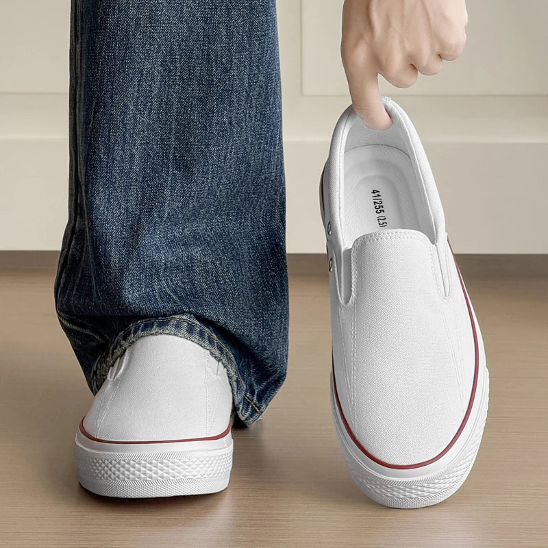 Men's high-quality slip on casual shoes four seasons breathable lightweight soft-sole comfort outdoor walking sports board shoes