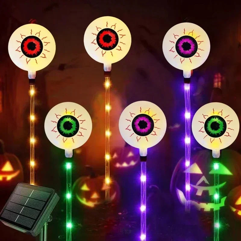 Halloween Solar Garden Pathway Lights Solar Outdoor Landscaped LED Path Light Pumpkin Ghosts for Outside Yard Porch Lawn Walkway