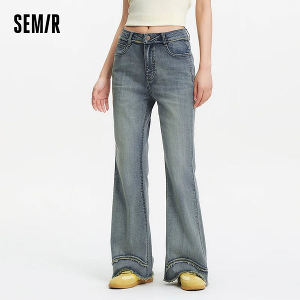 ខោខូវប៊យ Semir សម្រាប់នារី ទាន់សម័យ ប្រវែងជើងវែង បែប Vintage ទាន់សម័យ បែប Street Flare 2026 ម៉ូដសាមញ្ញ ពាក់ប្រចាំថ្ងៃ