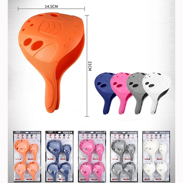 Golf Club Head Cover 4 Pcs/set 1/3/5/UT Full Set of Wood Poles Waterproof High-elastic Material Easy To Use Save Space GT025