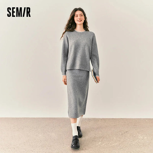 ឈុតប៉ាក់ Semir សម្រាប់នារី សំពត់ពីរដុំ រចនាបទទន់រលោង រចនាបទស៊ីសង្វាក់គ្នា សម្រាប់រដូវរងា ឆ្នាំ២០២៦ មើលទៅស៊ីសង្វាក់គ្នា ទាន់សម័យជារៀងរាល់ថ្ងៃ