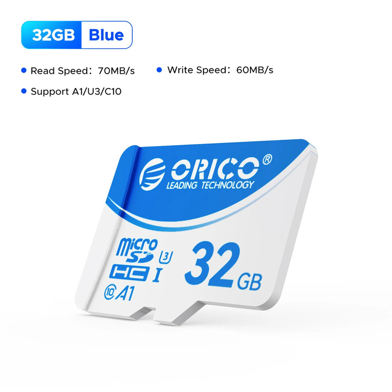 ORICO Micro SD Card TF Memory Card 16GB 32GB 64GB 128GB A1 U3 Class10 V10 for Camera/Drone/Dash Cam
