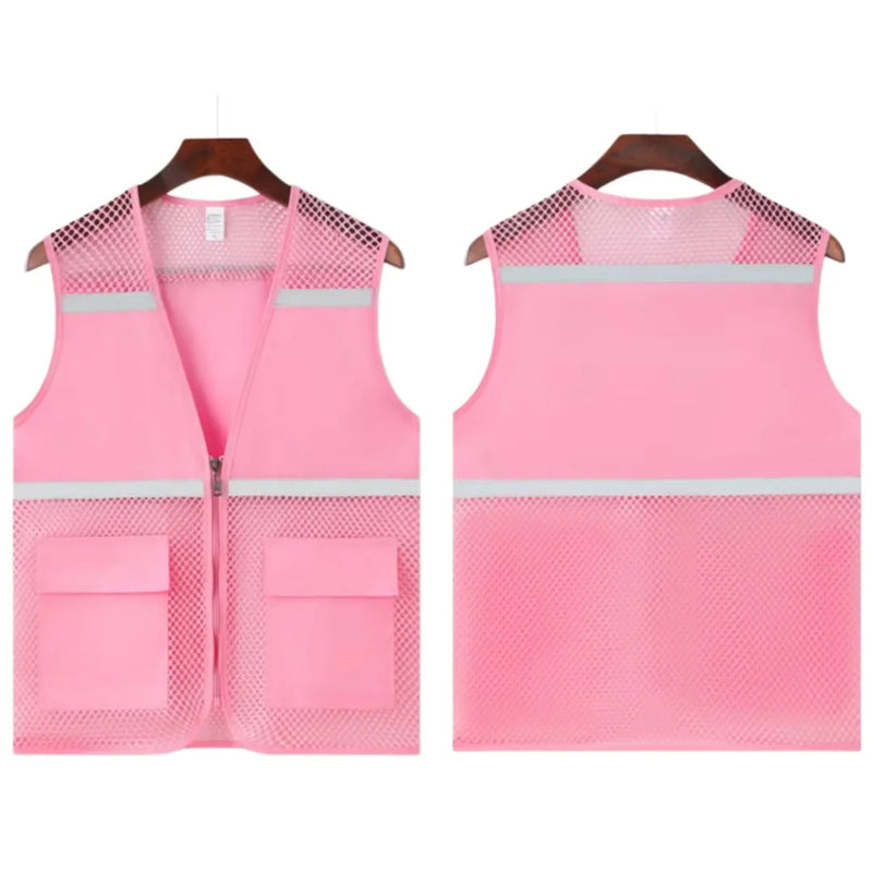2026 Custom Logo Printed Advertising Clothing Work Vest  Summer Breathable Mesh Fishing Vest Volunteer Workwear