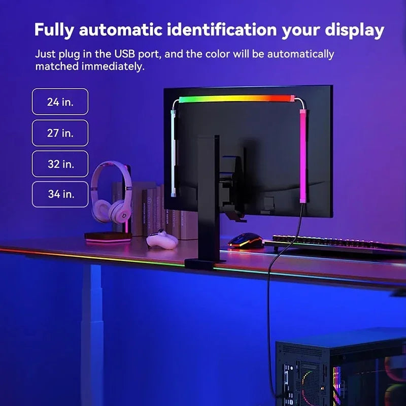 បន្ទះភ្លើង LED អេក្រង់ Ambilight RGB ភ្លើងកុំព្យូទ័រ Sync Color Monitor Ambient Lighting PC Backlight Pickup សម្រាប់បន្ទប់លេងហ្គេម