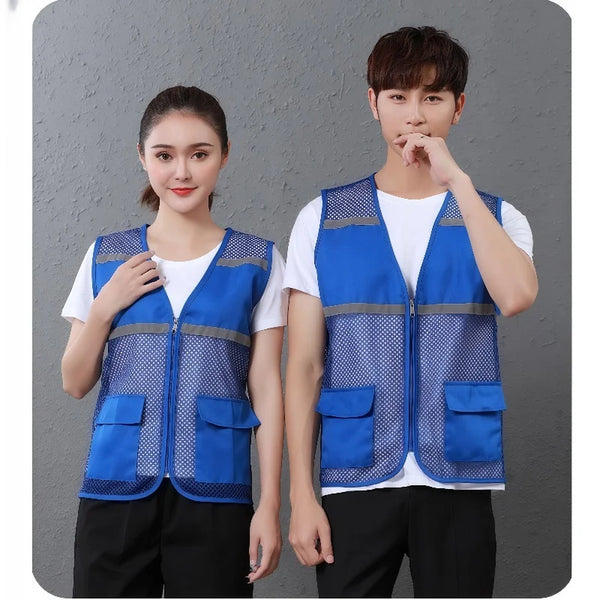 2026 Summer Breathable Lightweight Mesh Fishing Vest Volunteer Workwear Custom Logo Printed Advertising Clothing Work Vest
