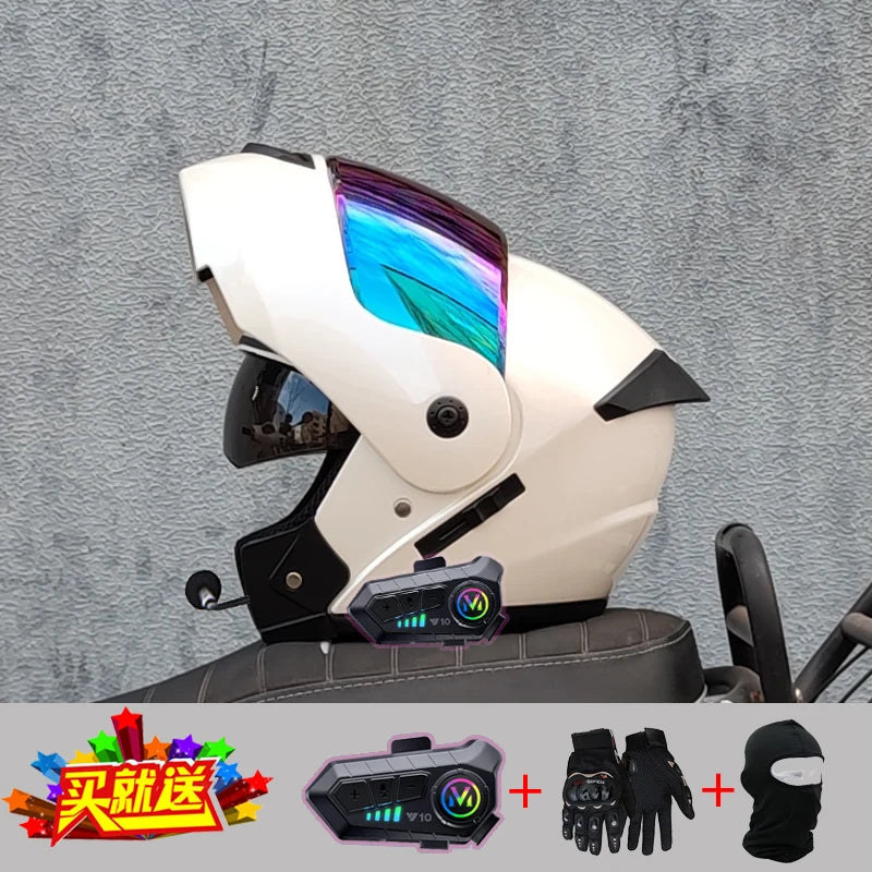Motorcycle Bluetooth Helmet High Quality Flip Helmet Abs Full Face Motorcycle Helmet Racing Helmet Dot Approved