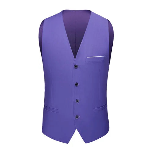 Asian Size Men's Sleeveless Vest, Single-breasted V-neck Vests Jacket, 26 Colors Can Choose From Waistcoat.