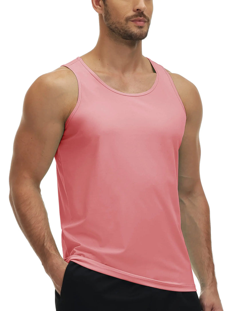 TACVASEN UPF50+ Tank Top Quick Dry Sleeveless T-shirts Mens Summer Gym Fitness Running Tee Sports Vest Swim Trainning tshirts