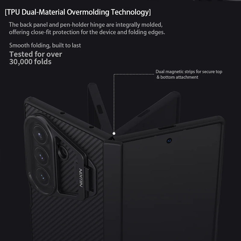 NILLKIN For Samsung Galaxy Z Fold 7 5G Magsafe Case Camshield Prop Magnetic Camera Stand Cover Protector for Samsung Fold 7 Case