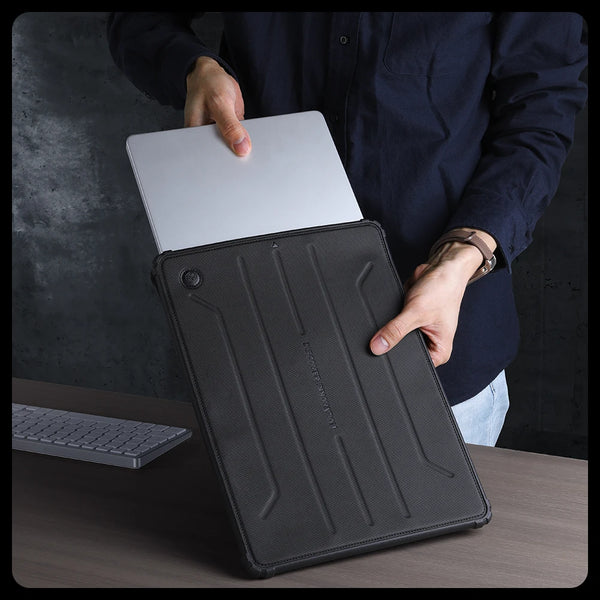 For Macbook Air M1 Case For Macbook Air M2 Case NILLKIN Bumper Frosted Laptop Sleeve PU Leather Laptop Case For Macbook Air 13