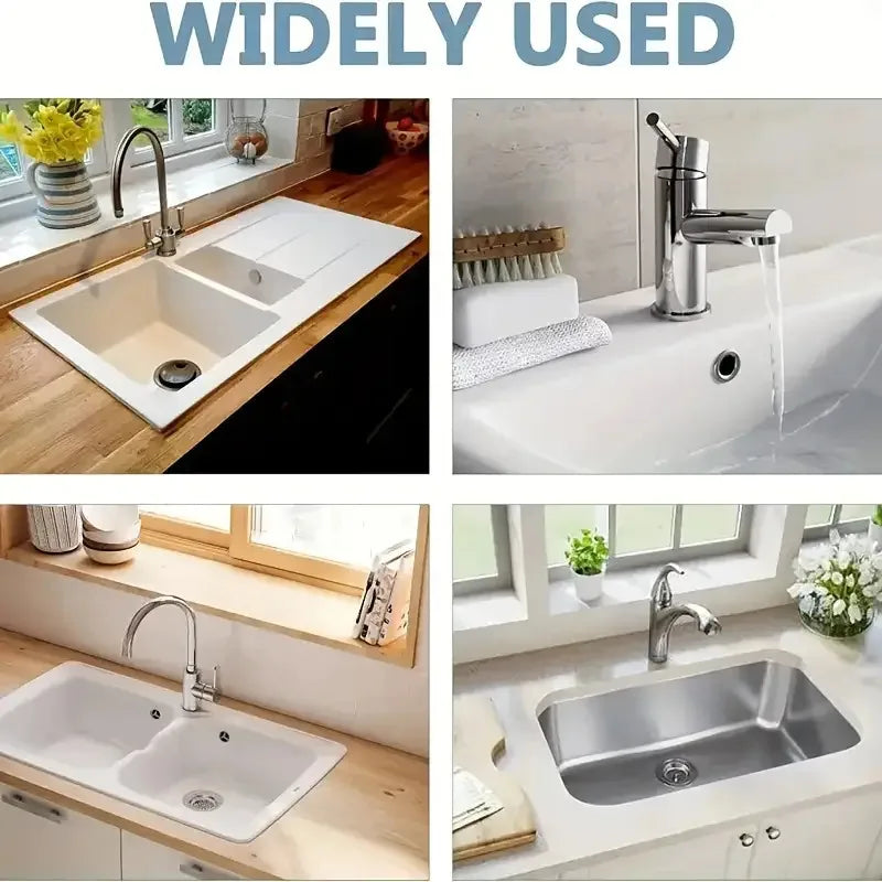 2PCS Sink Drain StopperWashbasin Overflow Cover Set - Leak-Proof,Easy-to-Install, Stylish Design for Bathroom, Kitchen Sinks
