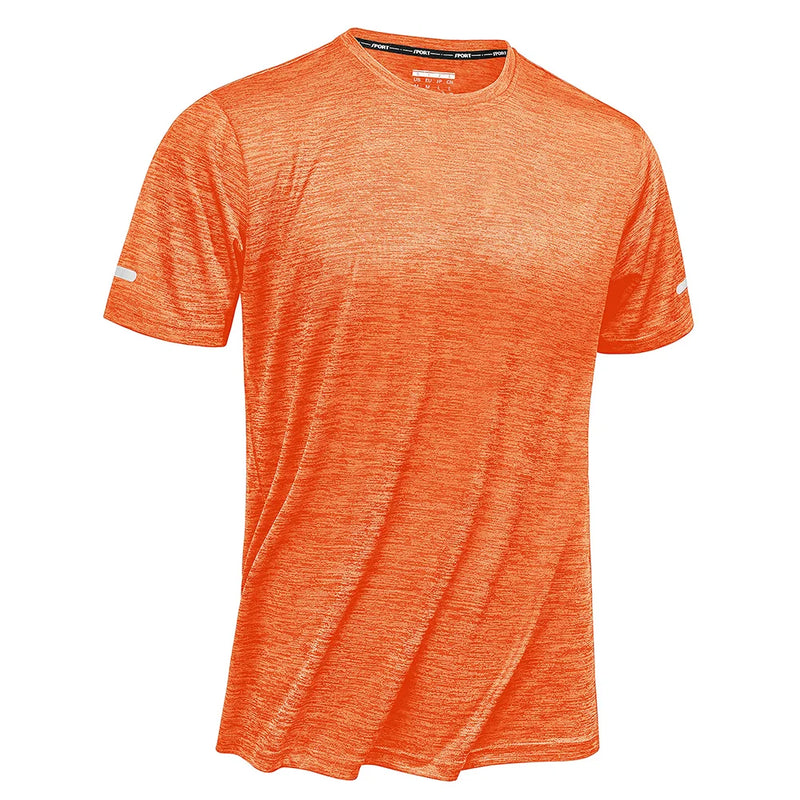 TACVASEN Summer Quick Dry T-shirts Mens Running Jogging Athletic T-shirts Reflective Stripe Sports Gym Fitness Workout T Shirts