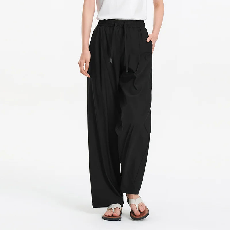 Semir Women Pants UV 2026 Protection Cooling Quick Dry Pleated Wide Leg Urban Casual Everyday Style Soft Comfortable
