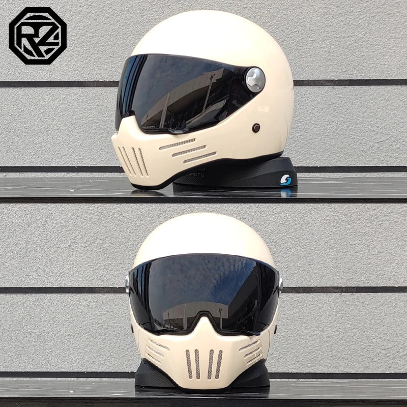 Retro motorcycle helmet ABS Light cruiser full coverage helmet for men and women DOT approved