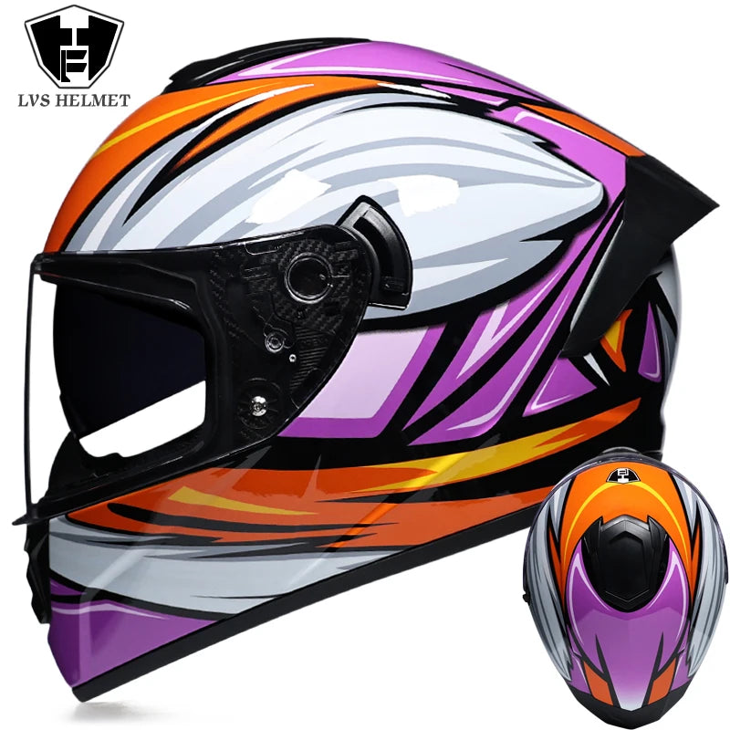 Professional safety double lens racing motorcycle helmet cross country full face helmet capacete DOT approved casco moto