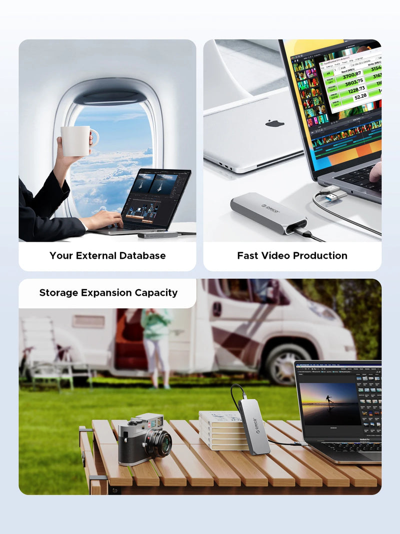 ORICO 8TB USB4 40Gbps Enclosure with Cooling Fan PCIe4.0 NVME Enclosure Aluminum Compatible Thunderbolt 3/4 for mac mini iMac