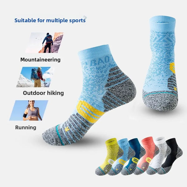 WRELS 1/2/3 Pairs Compression Running Socks Cushioned Athletic Ankle Socks Men Women Arch Support Moisture Wicking Fitness Socks