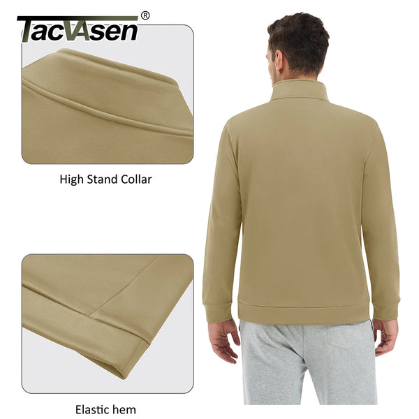 TACVASEN Mens Quarter Zip Fleece Sports Pullover Lightweight Sweatshirts Warm Golf Thermal Sweater Casual Athletic Hoodie Shirts