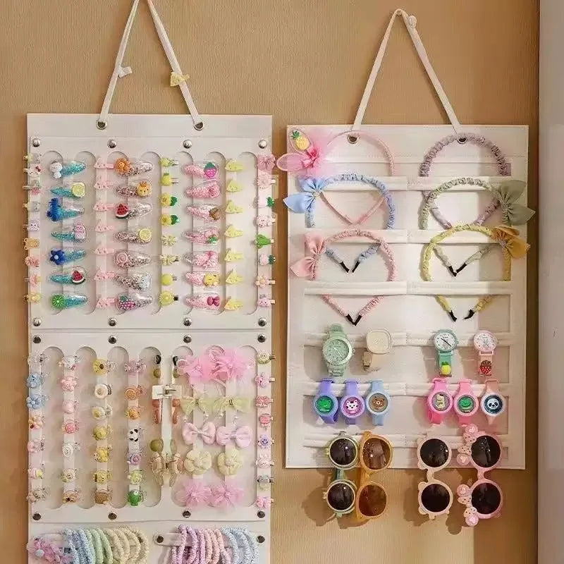 Children's Hair Accessories Storage Hanging Bag, Women's and Girls' Grabbing Clip, Felt Storage Rack, Felt Hair Clip Storage Rac