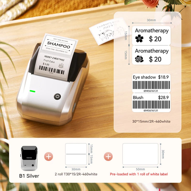 Niimbot B1 Portable Cosmetics Label Printer Wireless  Label Maker Multifunctional Self-adhesive Pocket Label Machine