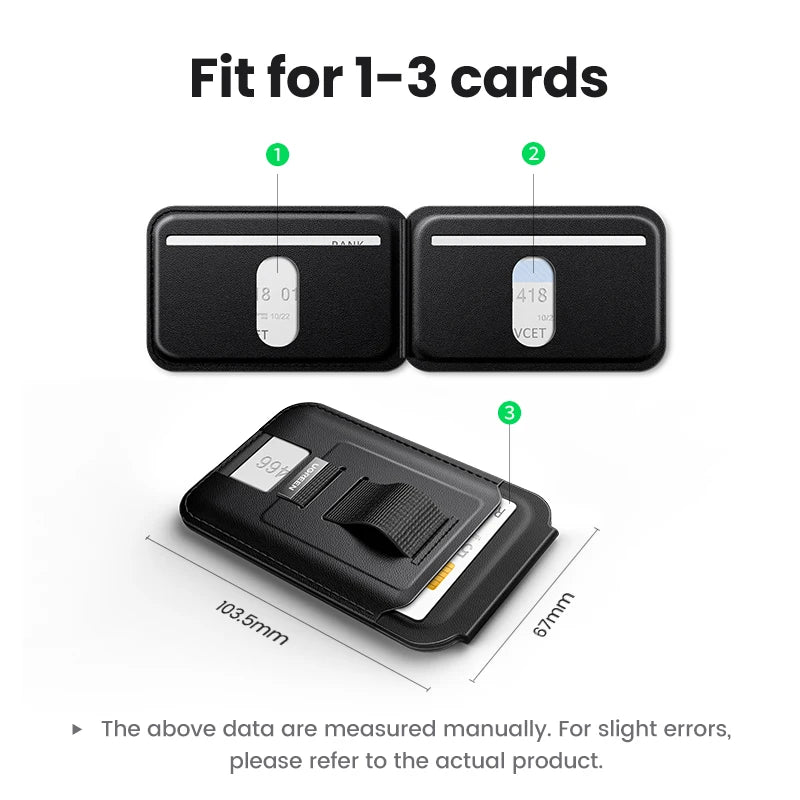 UGREEN Card Holder Bag Magnetic with Ring Holder for Magsafe iPhone 16 15 14 13 12 Magnetic Card Wallet Storage Bag Phone Holder