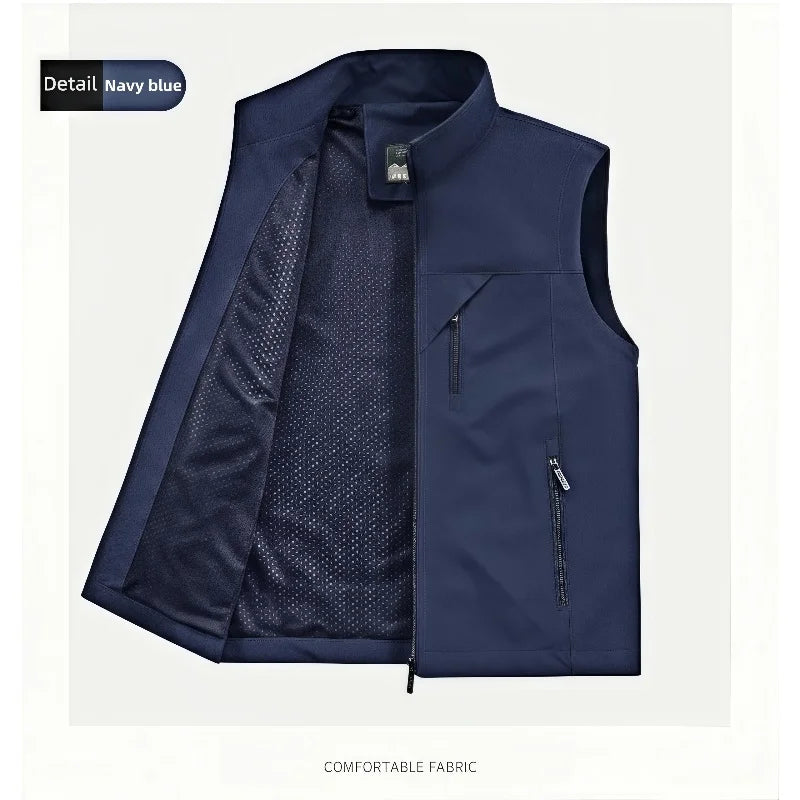 Trendy Fishing Vest Multi-Pocket Vest High-End Custom Text Logo Printed Brand Work and Leisure All-Match