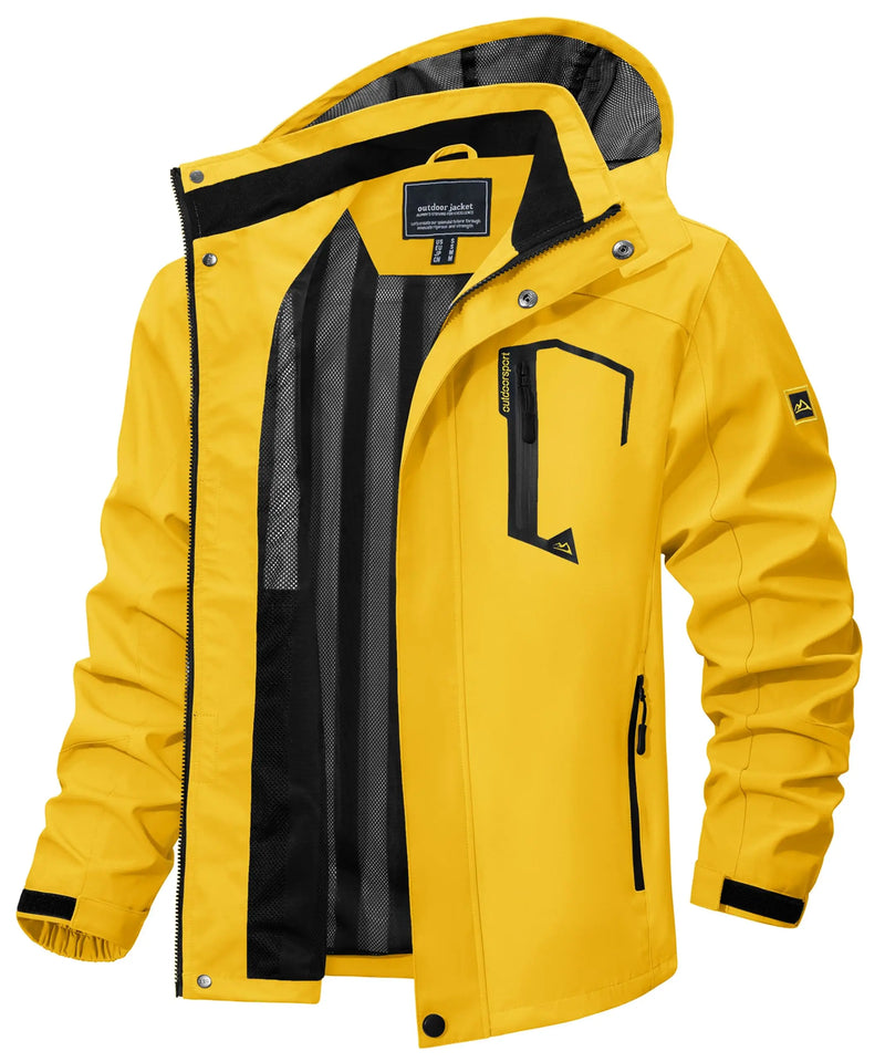 TACVASEN Spring Autumn Lightweight Jackets Mens Mesh Lined Waterproof Rain Jacket Outdoor Fishing Hiking Jacket Male Windbreaker