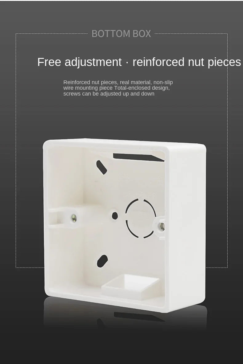 External Switch Socket Accessories Mounting Box for 86mm* 86mm Standard Switch and Socket Mounting Box for Any Wall Location