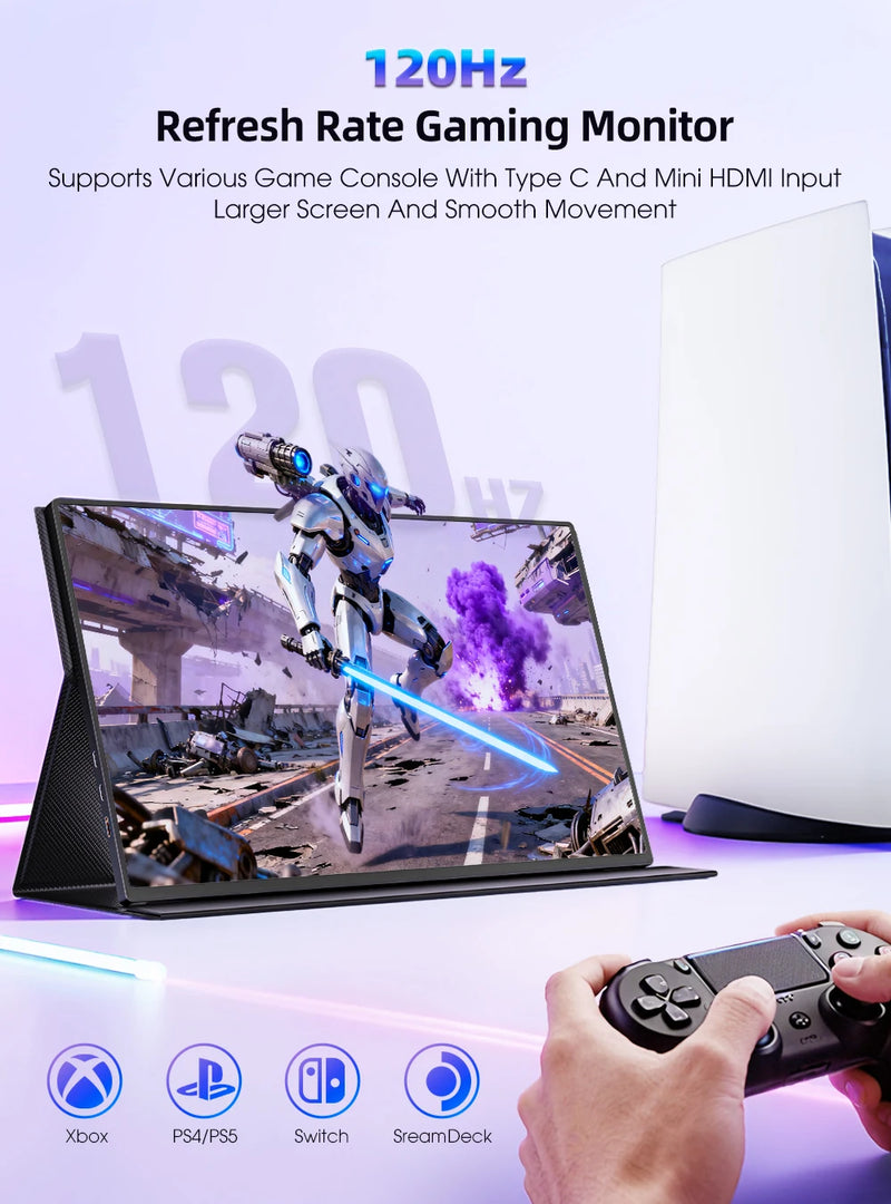 UPERFECT QLED 2.5K Portable Monitor Upgraded 16" 8 Bits Matte IPS HDR Eye Care Screen Gaming Laptop Display w/ HDMI Type-C VESA