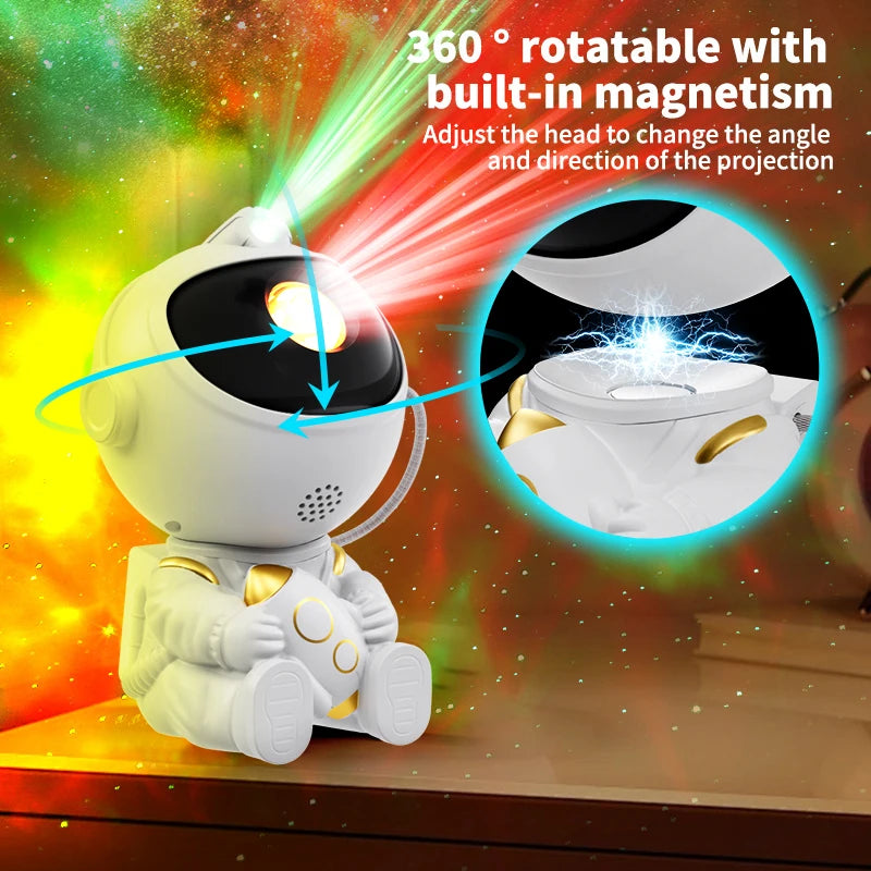 Rocket Astronaut Starlight Lamp Full of Stars Remote Control Atmosphere Lamps Star Galaxy Projection Light for Bedroom Christmas