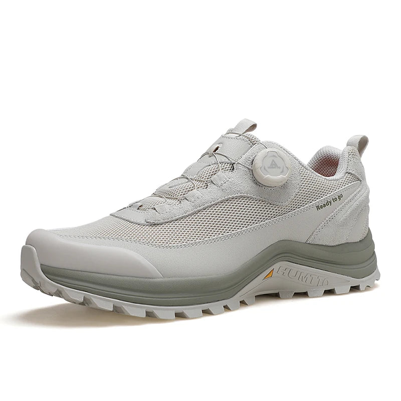 HUMTTO Non-slip Men Hiking Shoes Leather Men's Sports Shoes Outdoor Summer Walking Sneakers for Man Breathable Trekking Boots
