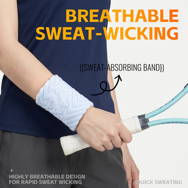 WRELS Wristband Absorbent Sweatband Moisture Wicking Wrist Band Quick Dry Men Women Tennis Running Basketball Gym Wrist Wrap