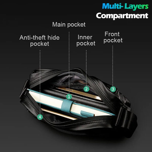 BANGE New Messenger Bag Korean Version Horizontal Handbag Multi-Function Casual Crossbody Bags Tooling Tide Brand Small Bag