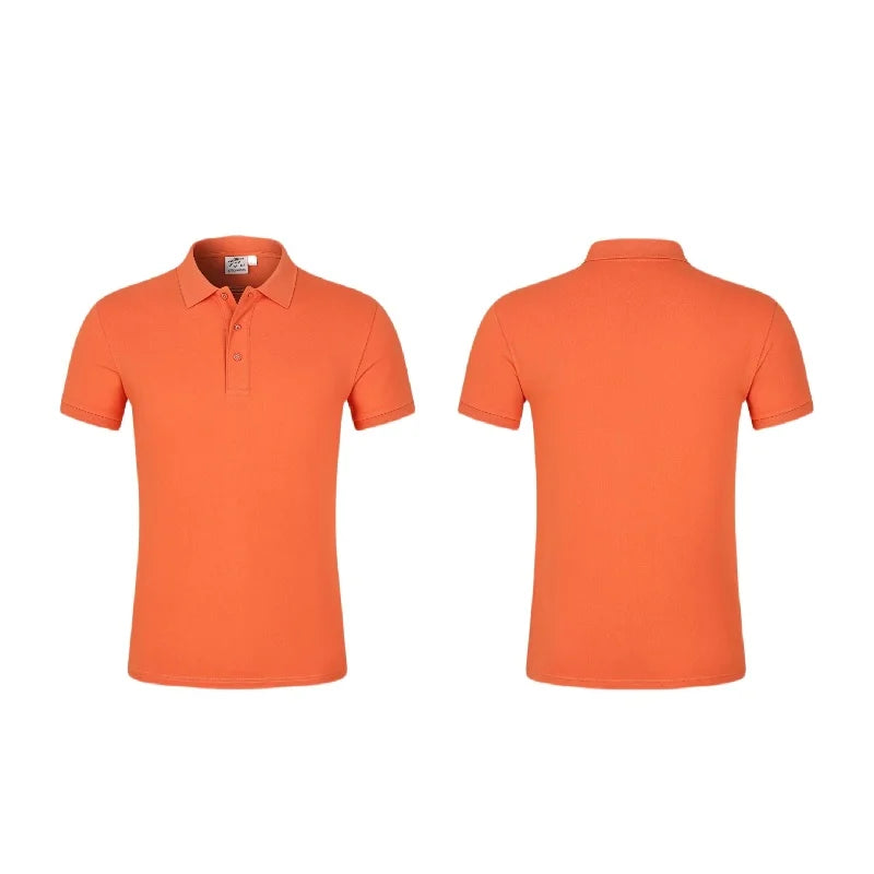High-End Pure Cotton Polo Shirt Short Sleeve Turn-down Collar Corporate  Workwear Group Meetings  custom Embroidered Logo