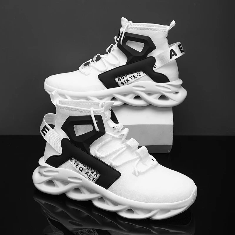 Mens Running Shoes New High Top Plus Size Breathe Mesh Sneakers Cushioning Soft Sole Trendy Casual Tennis Shoes for Men