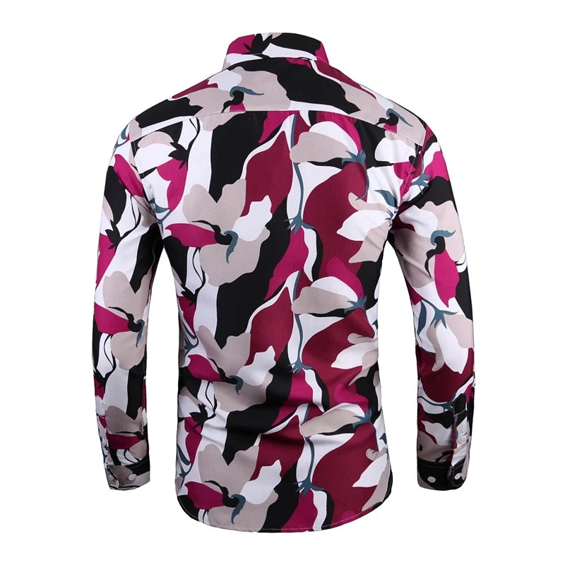 2026 New Men's Long-Sleeve Printed Shirt, Asian Sizes, Single-Button Collar Shirts, Fashionable Casual Top. M-5XL 6XL 7XL