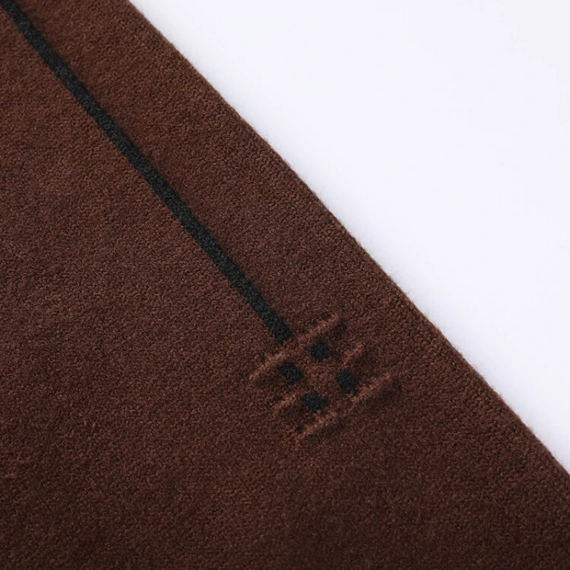 Men's solid color sweater, stretchy and warm for autumn, suitable for business casual daily commute.