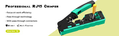 ZoeRax RJ45 Crimp Tool Pass Through Crimper Cutter for Cat6a Cat6 Cat5 Cat5e 8P8C Modular Connector Ethernet Crimp Tool