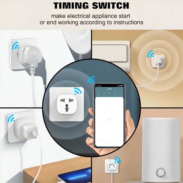 រន្ធដោតជញ្ជាំងឆ្លាតវៃ LDNIO WiFi ជាមួយប៊ូតុងប្តូរ បន្ទះថាមពលចល័ត ជាមួយដោត EU US UK 2500 W Google Home Tuya WiFi Timer Plug
