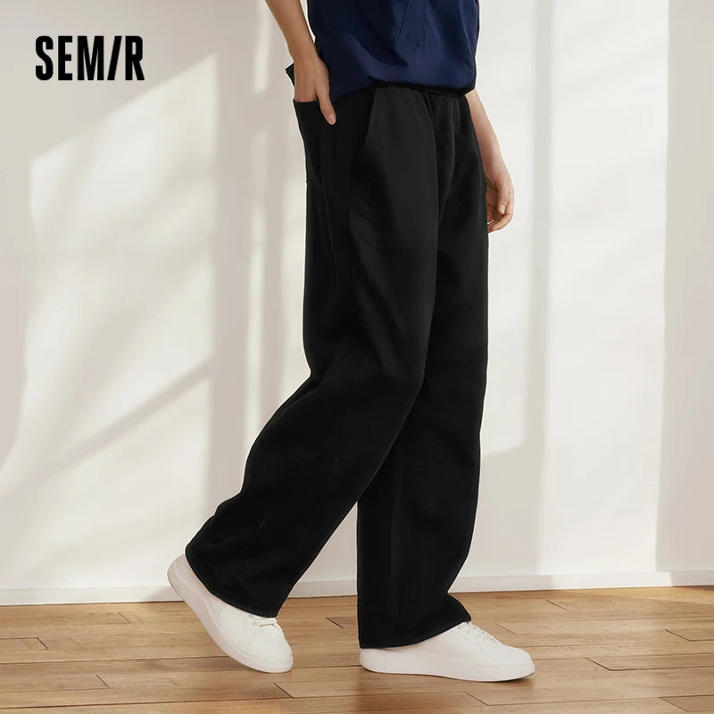 Semir Casual Pants Men Spring Loose Straight Leg Minimalist Versatile Comfortable Daily Wear Stylish Long Trousers