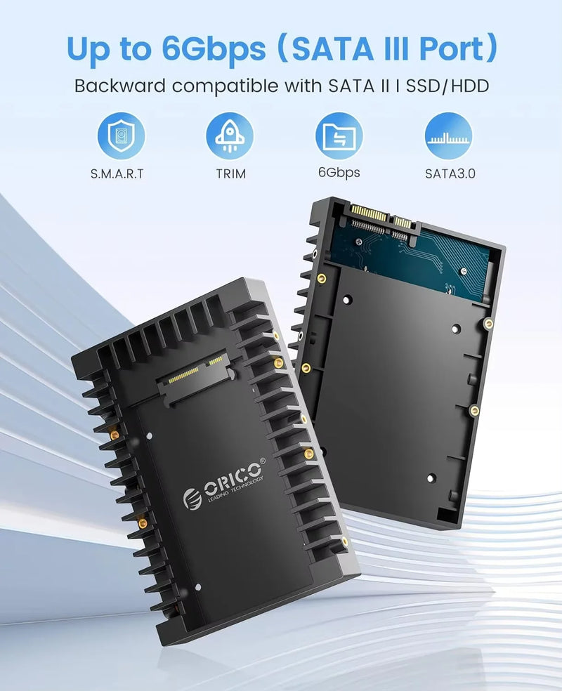 ORICO Hard Drive Caddy 2.5 to 3.5 Support SATA 3.0 To USB 3.0 6Gbps Support 7 / 9.5 /12.5mm 2.5 inch SATA HDDs and SSDs (1125SS)