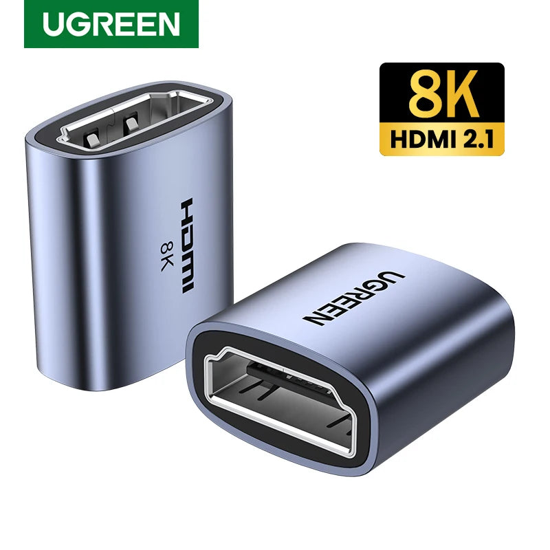 UGREEN HDMI-Compatible Coupler 8K Female to Female Extension Cable Connector for PS5 Roku Stick Monitor HD 2.1 Connector  8K
