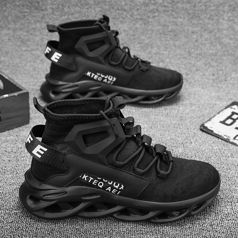 Mens Running Shoes New High Top Plus Size Breathe Mesh Sneakers Cushioning Soft Sole Trendy Casual Tennis Shoes for Men