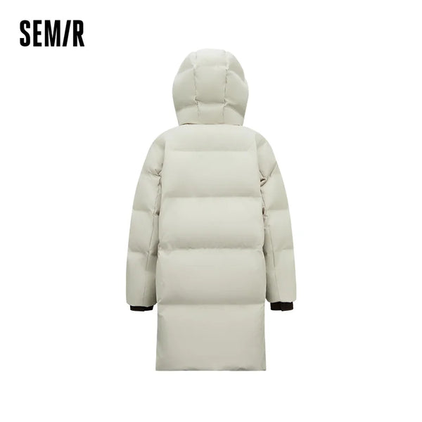 អាវក្រៅ Semir សម្រាប់នារី ប្រវែងវែង 90 ភាគរយ ធ្វើពីរោមចៀម ប្លុកពណ៌ រចនាប័ទ្មផ្លូវ ដែលអាចប្រើប្រាស់បានច្រើនយ៉ាង រដូវរងាថ្មី 2026 សម្រាប់ពាក់ប្រចាំថ្ងៃ