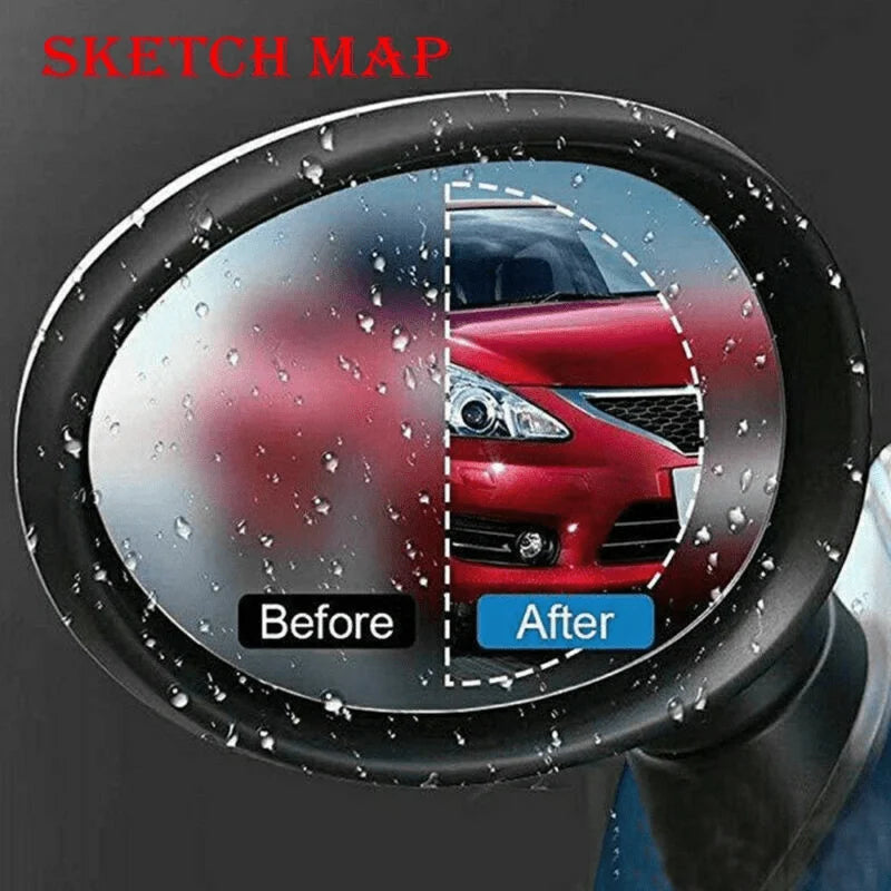 2pcs Car Rearview Mirror Rainproof Film,Full Screen Anti Fog,Waterproof Membrane,for Smooth Driving In Rainy And Foggy Weather