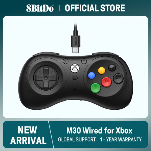 8BitDo M30 Wired Controller for Xbox Series X|S, Xbox One, and Windows with 6-Button Layout - Officially Licensed CHINA