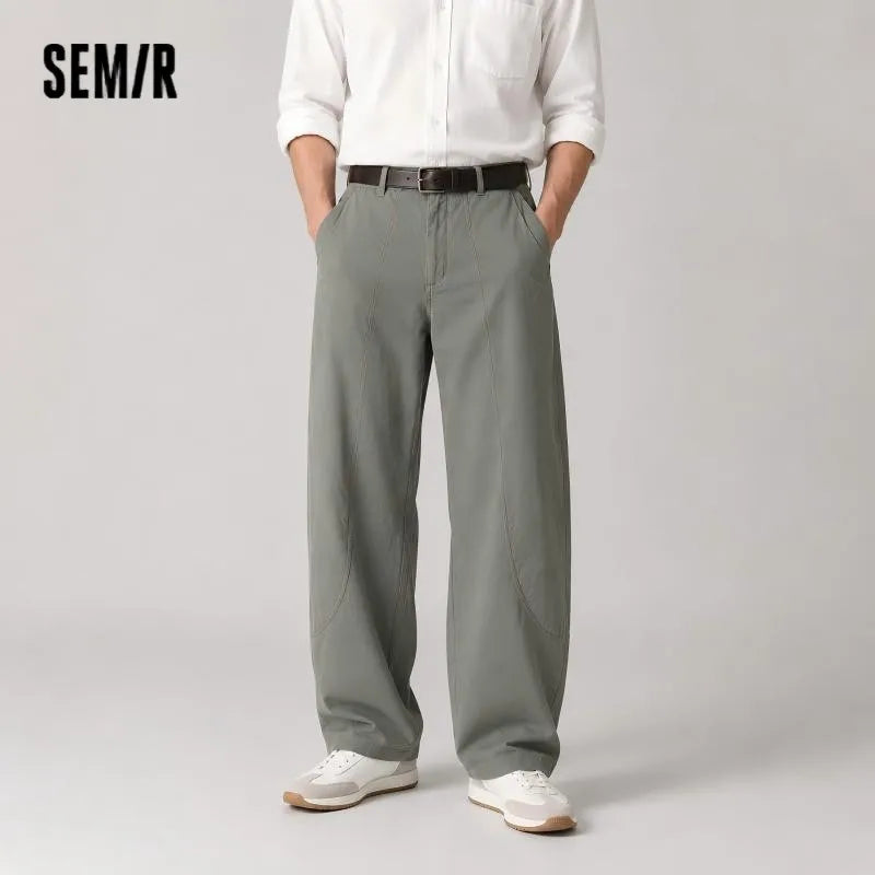 Semir Men Pants 3D 2026 Cut Curved Cut Pleated Straight Urban Casual Everyday Style Soft Comfortable Daily Wear Trendy