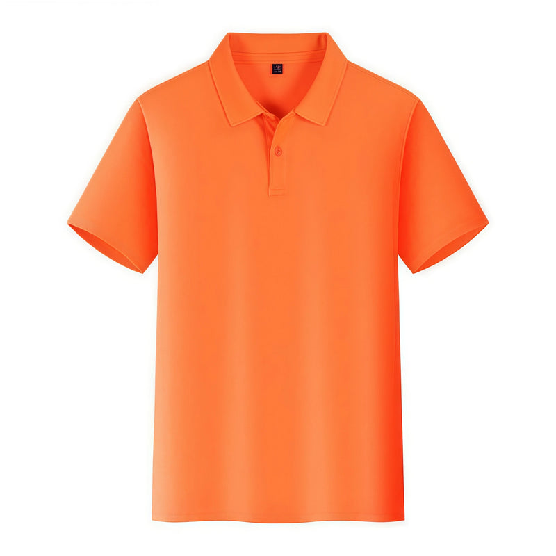 Men's Short-Sleeved Summer T-Shirt Quick-Drying Lapel POLO Shirt Bird's Eye Fabric Breathable Cool Team Uniform