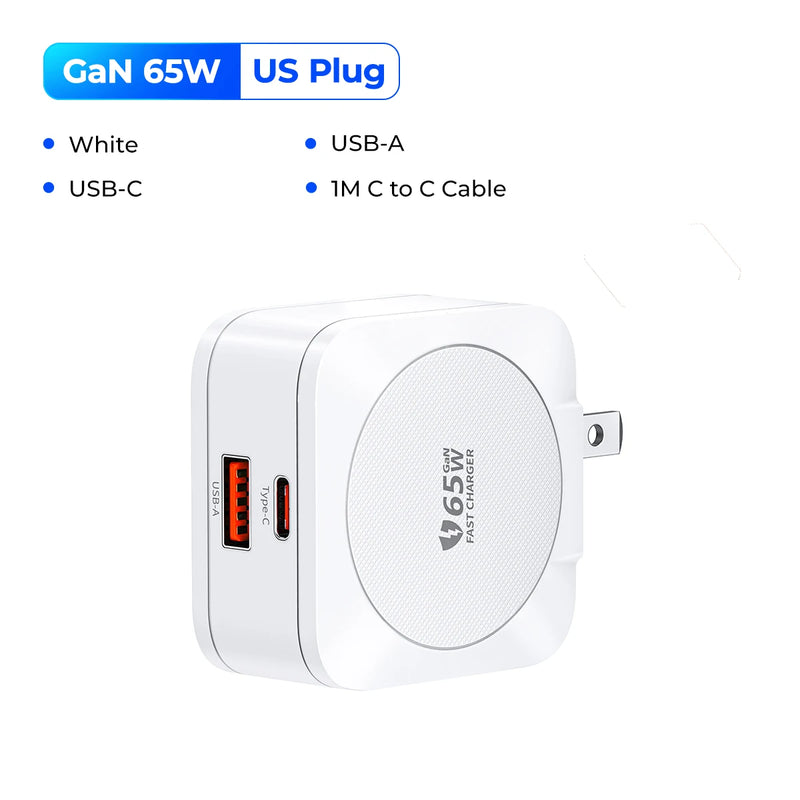 ORICO 65W GaN Charger Fast Charging USB PD Charger Cell Phone Charger Fast Charging Charger Type C for iphone 15/14